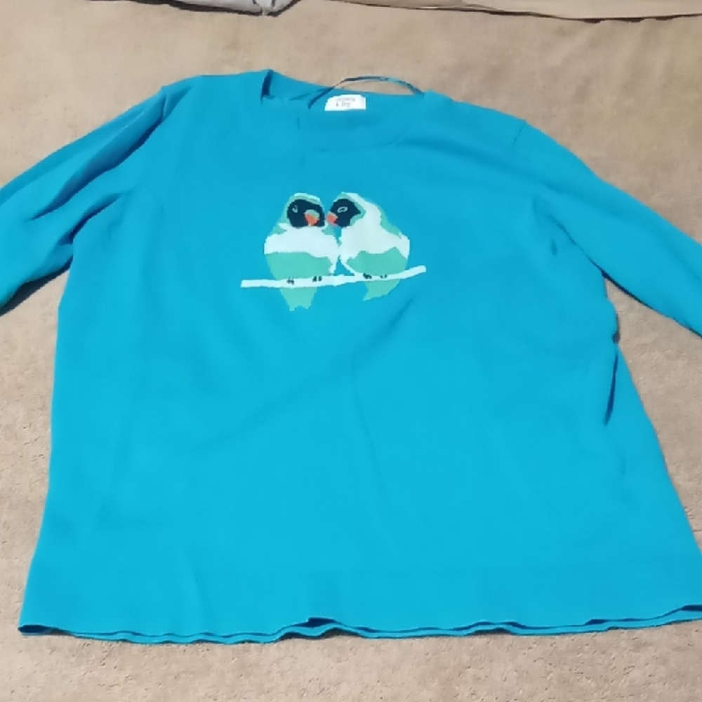 Lot of Three Sweaters with Dog, bird, and Soldiers designs. - Picture 3 of 6